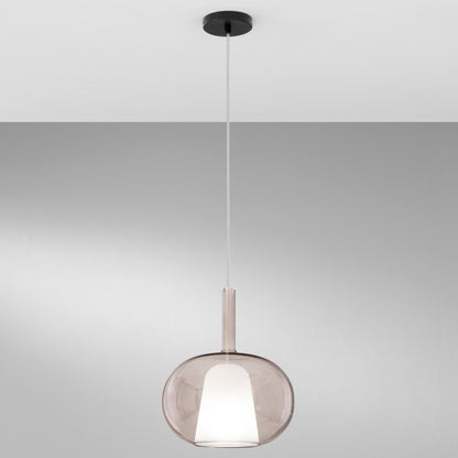 Lampa wisząca modułowa ze szkła dmuchanego, kula D.25cm 1xE27 bez żarówki. Pyrex