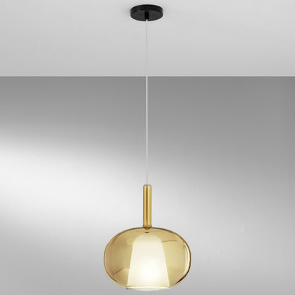 Lampa wisząca modułowa ze szkła dmuchanego, kula D.25cm 1xE27 bez żarówki. Pyrex