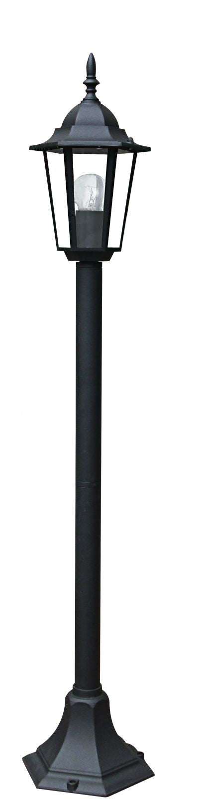 Słupek latarniowy zewnętrzny IP44 z aluminium w kolorze antracytowym lub białym, szklany klosz, lampa 1XE27 (brak w zestawie) MILANO