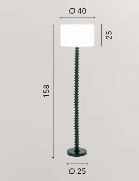 Piantana in metallo con decori tondeggianti nella variante bianco-rosso-verde-blu 1XE27 non incl. SULTAN