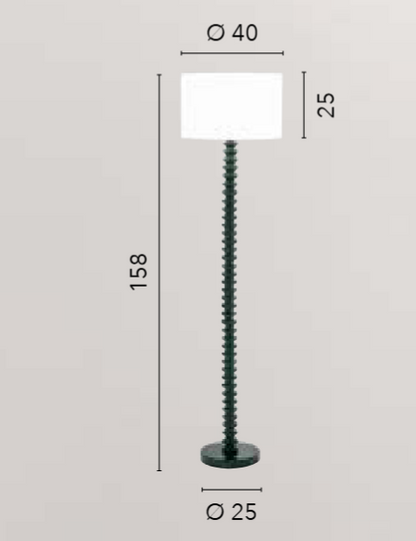 Piantana in metallo con decori tondeggianti nella variante bianco-rosso-verde-blu 1XE27 non incl. SULTAN