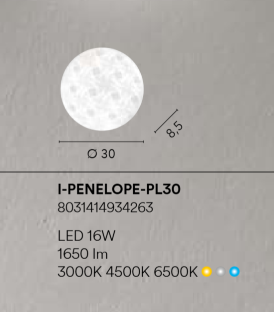 Plafoniera LED CCT diffusore acrilico bianco decorato da effetto tele varie dimensioni PENELOPE