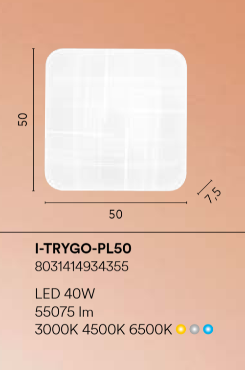 Plafoniera LED CCT con diffusore bianco con decoro di linee ed angoli trigonometrici varie dimensioni TRYGO