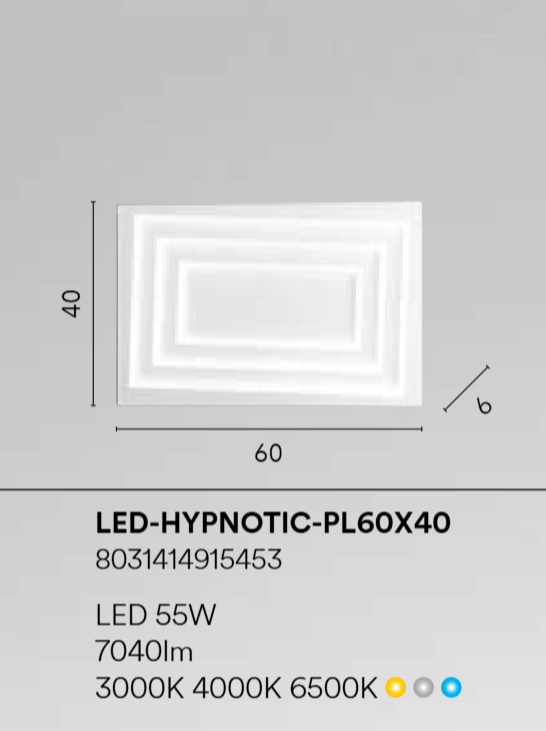 Plafoniera LED in alluminio bianco e diffusore in acrilico CCT diverse dimensioni  HYPNOTIC