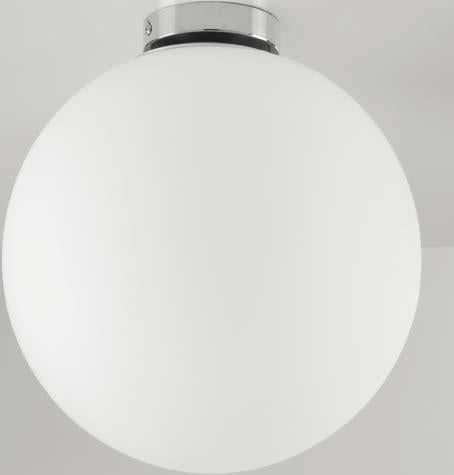 Plafoniera sfera vetro bianco 1XE27 non incl. struttura in metallo cromato D.30cm CITY