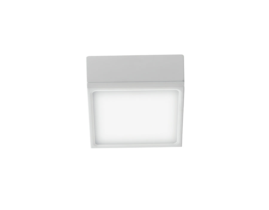 Plafoniera LED KWADRATOWA o konstrukcji z odlewanego ciśnieniowo aluminium i białym dyfuzorze akrylowym 22W-3000lm kolekcja KLIO światło ciepłe-naturalne wykończenie białe