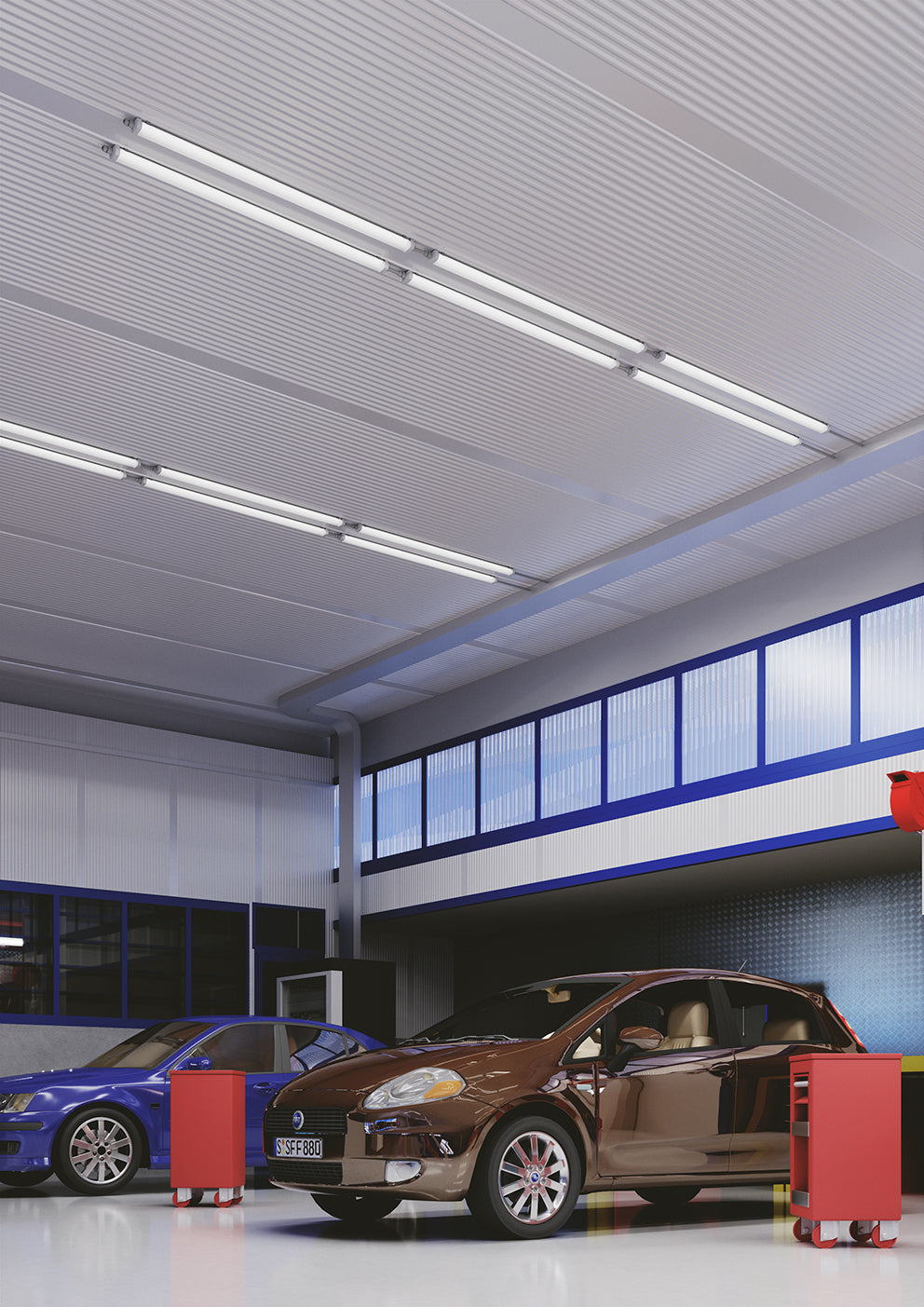 Plafoniera stagna in policarbonato led integrato luce natura 4000°k IP65 varie misure ARTIC