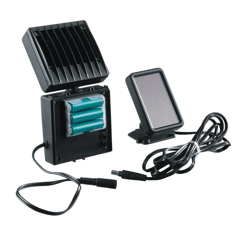Proiettore LED Solare 5W 80lm IP44 Orientabile con Sensore Movimento 6500K | Policarbonato Nero Pannello Solare Cavo 3.4m | Fan Europe COSMO