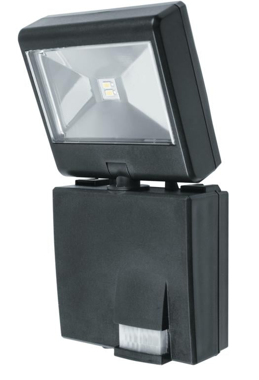 Projektor akumulatorowy termoplastyczny czarny z CZUJNIKIEM RUCHU IP44 zimne światło 6000°K LED 1W 80LM COSMO