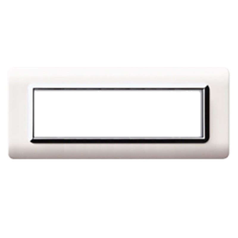Placca TECN.44 Bianco Cornice Cromo 3M\4M\7M AVE44PY03BLC