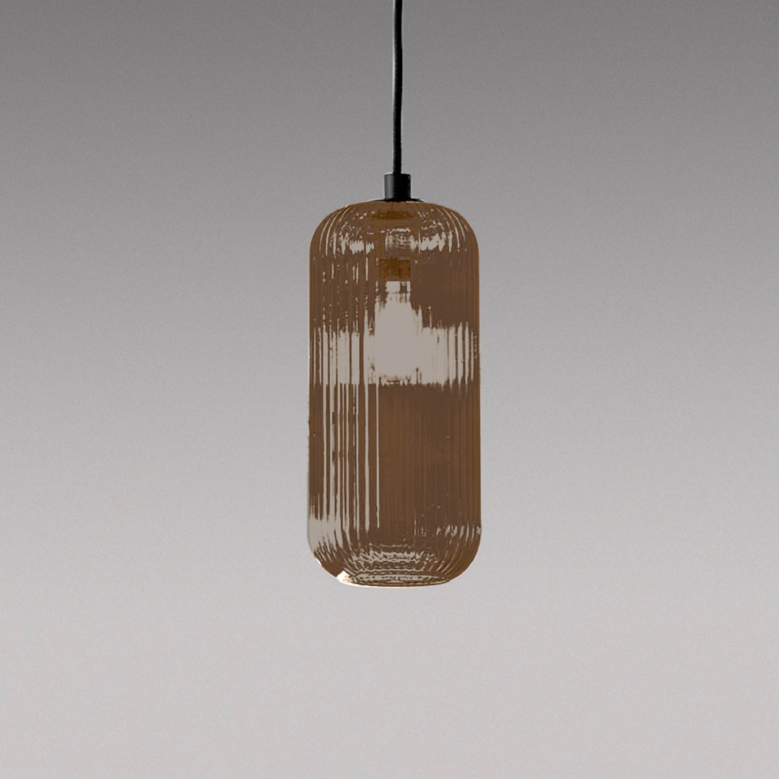 GEALUCE Vetro soffiato con decorazione a coste verticali disp in due misure e vari colori RAIKA
