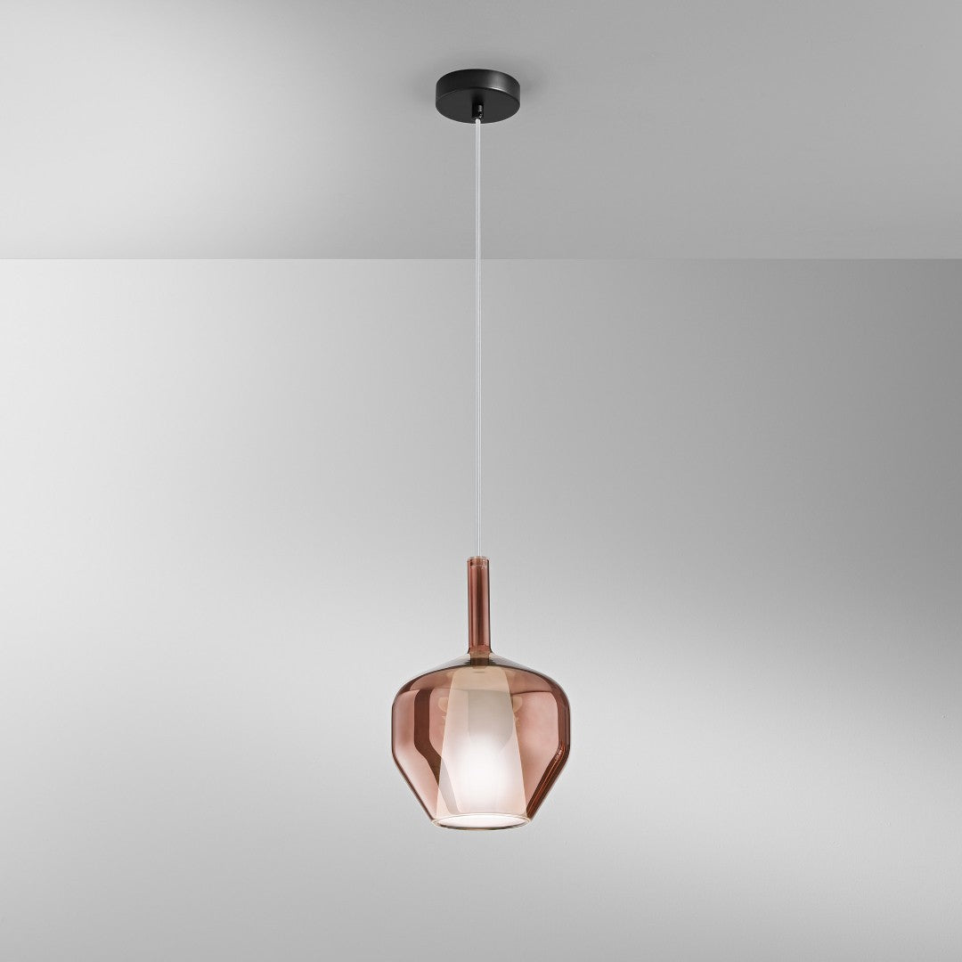 Lampa wisząca modułowa ze szkła dmuchanego śr. 20cm 1xE27 bez żarówki Pirex