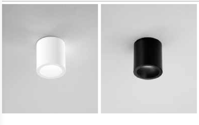 Plafoniera LED in PC rotonda o quadrata - bianco o nero IP44 CCT 7W 820 LM - MANOR