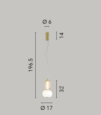 Lampa wisząca LED metalowo-szklana, dmuchana, biało-złota, różne modele, ciepłe światło 3000°K TOTEM