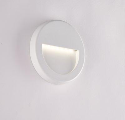 Segnapassi incasso doppio fissaggio a muro o su cassetta 502 non inclusa finitura bianco o antracite led luce natura 4000°k 2.5W 300Lm SMILE