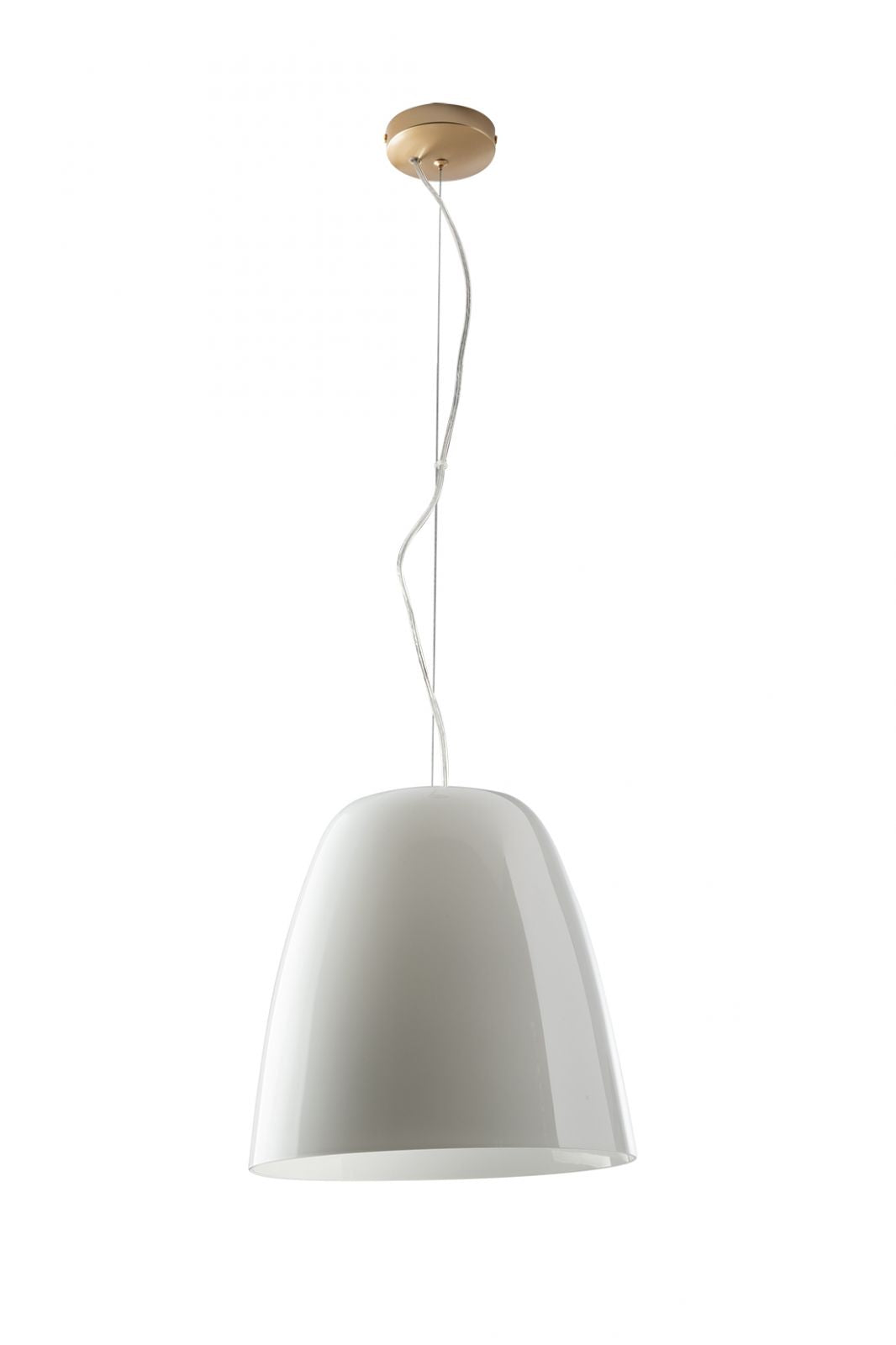 Sospensione in vetro bianco struttura in metallo oro satinato 1XE27 non incl. ARES