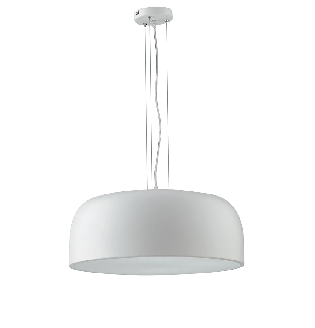 Sospensione 4 luci in metallo bianco diffusore inferiore in acrilico bianco 4XE27 non incl. BISTROT