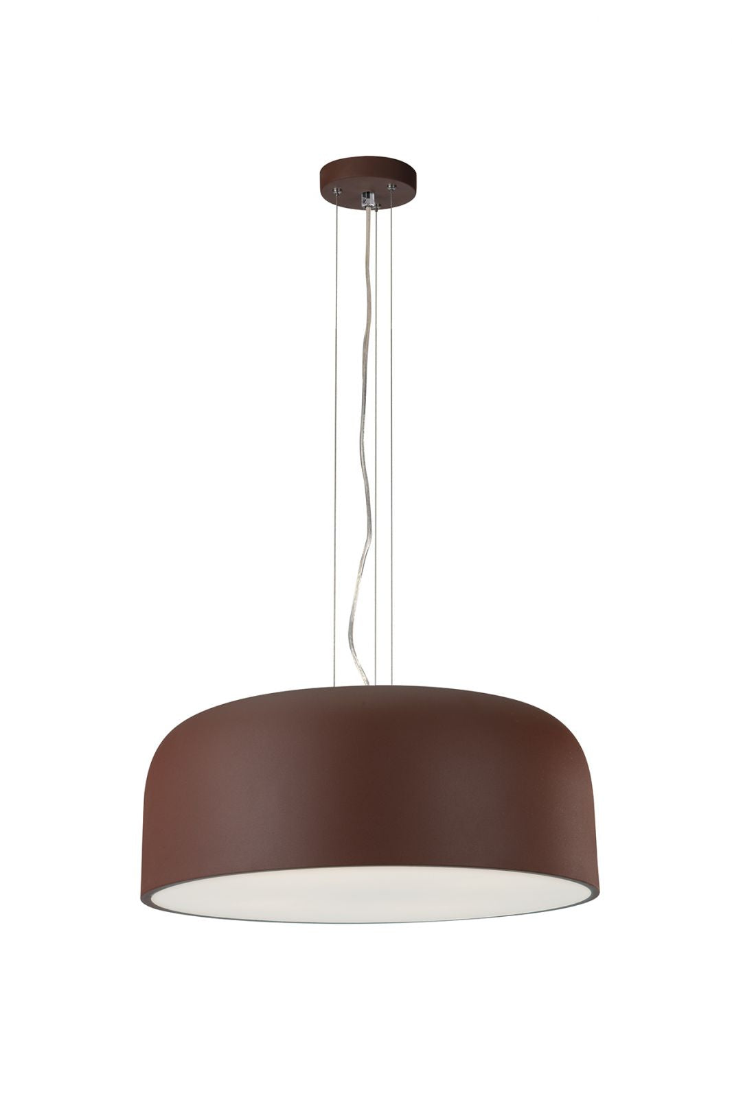 Sospensione 4 luci in metallo bronzo diffusore inferiore in acrilico bianco 4XE27 non incl. BISTROT