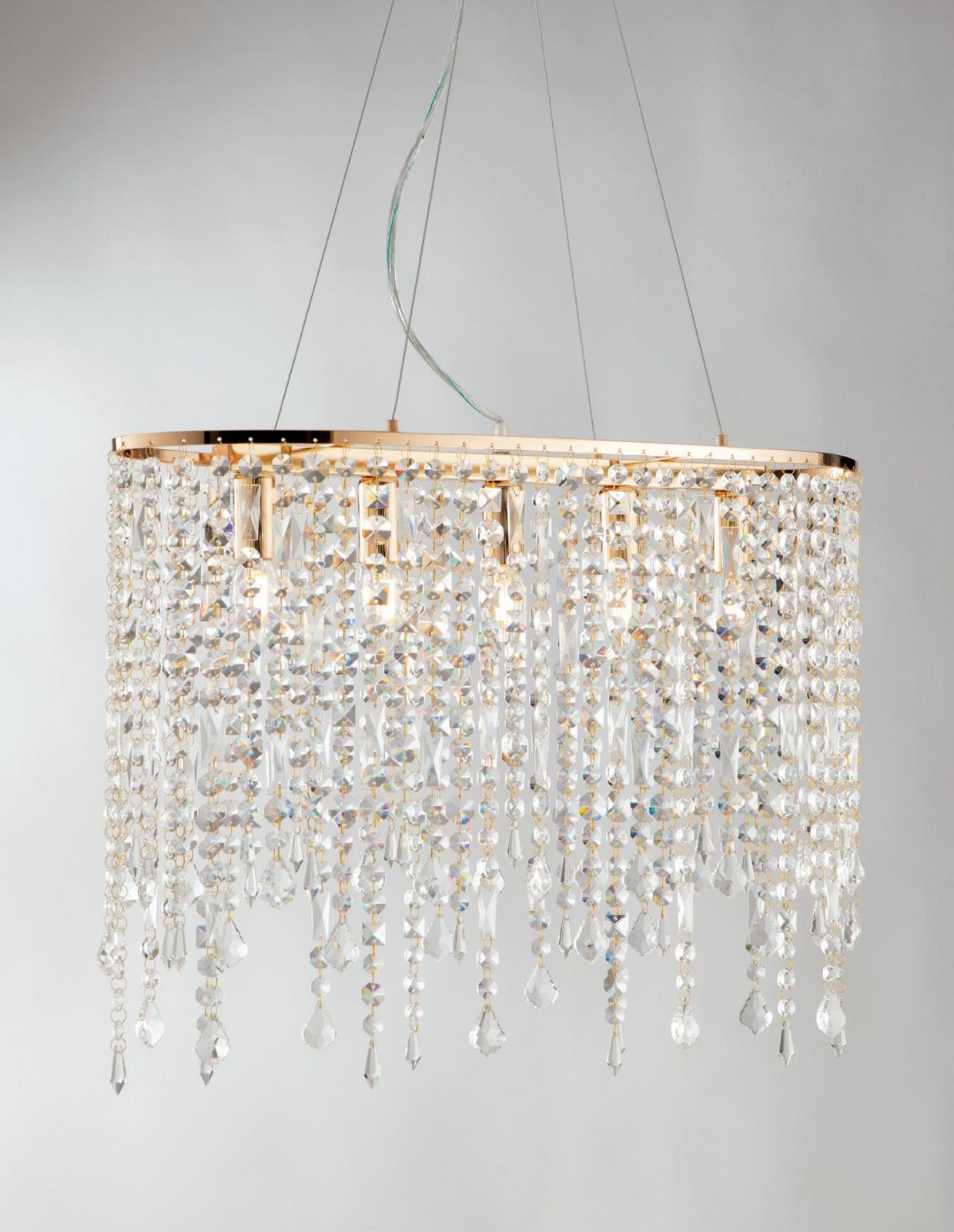 Sospensione 5 luci cristalli K9 oro 5XE14 non incl. BREEZE
