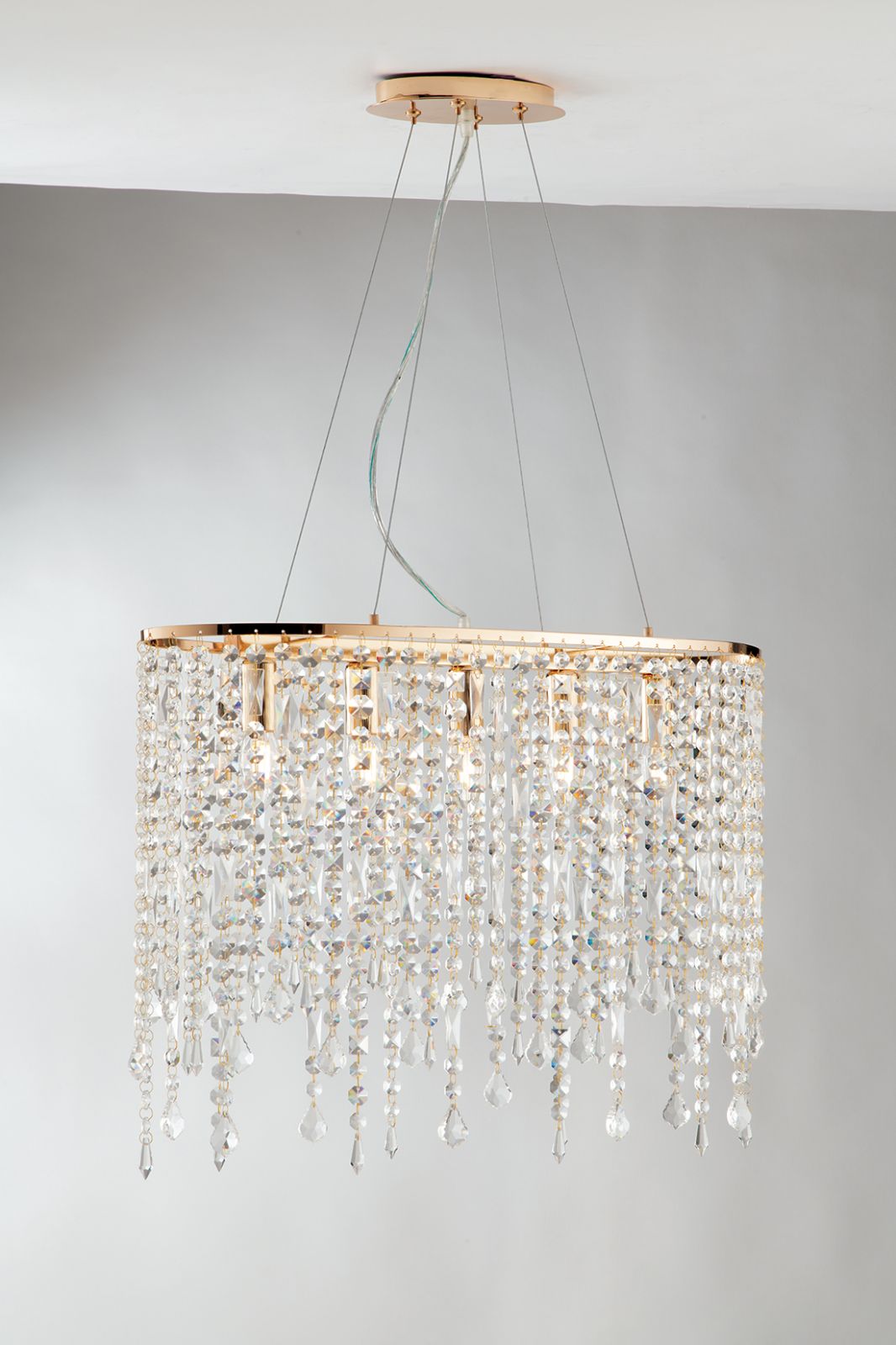 Sospensione 5 luci cristalli K9 oro 5XE14 non incl. BREEZE