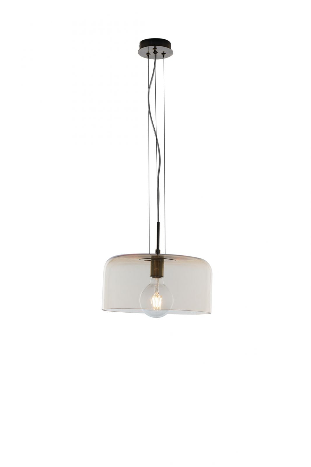 Sospensione in vetro soffiato lucido in varie varianti e struttura in metallo 1XE27 non incl. D.40cm GIBUS-S40