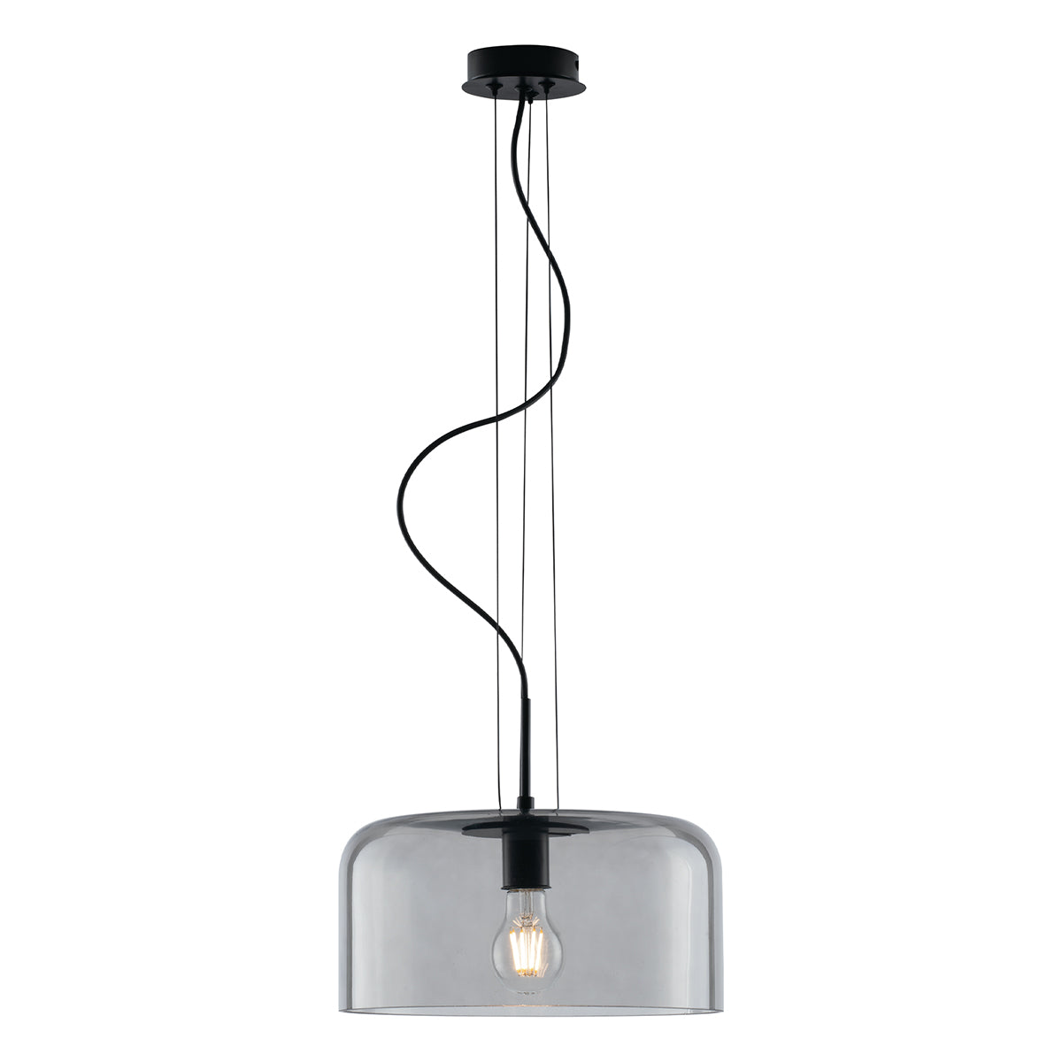 Sospensione in vetro soffiato lucido in varie varianti e struttura in metallo 1XE27 non incl. D.40cm GIBUS-S40