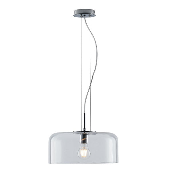 Sospensione in vetro soffiato lucido in varie varianti e struttura in metallo 1XE27 non incl. D.40cm GIBUS-S40