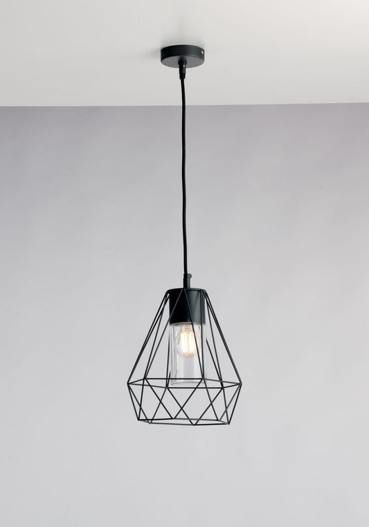 Lampa wisząca zewnętrzna MANDALA IP44, metalowa, antracytowa, ze szklanym dyfuzorem, 1XE27, bez żarówki