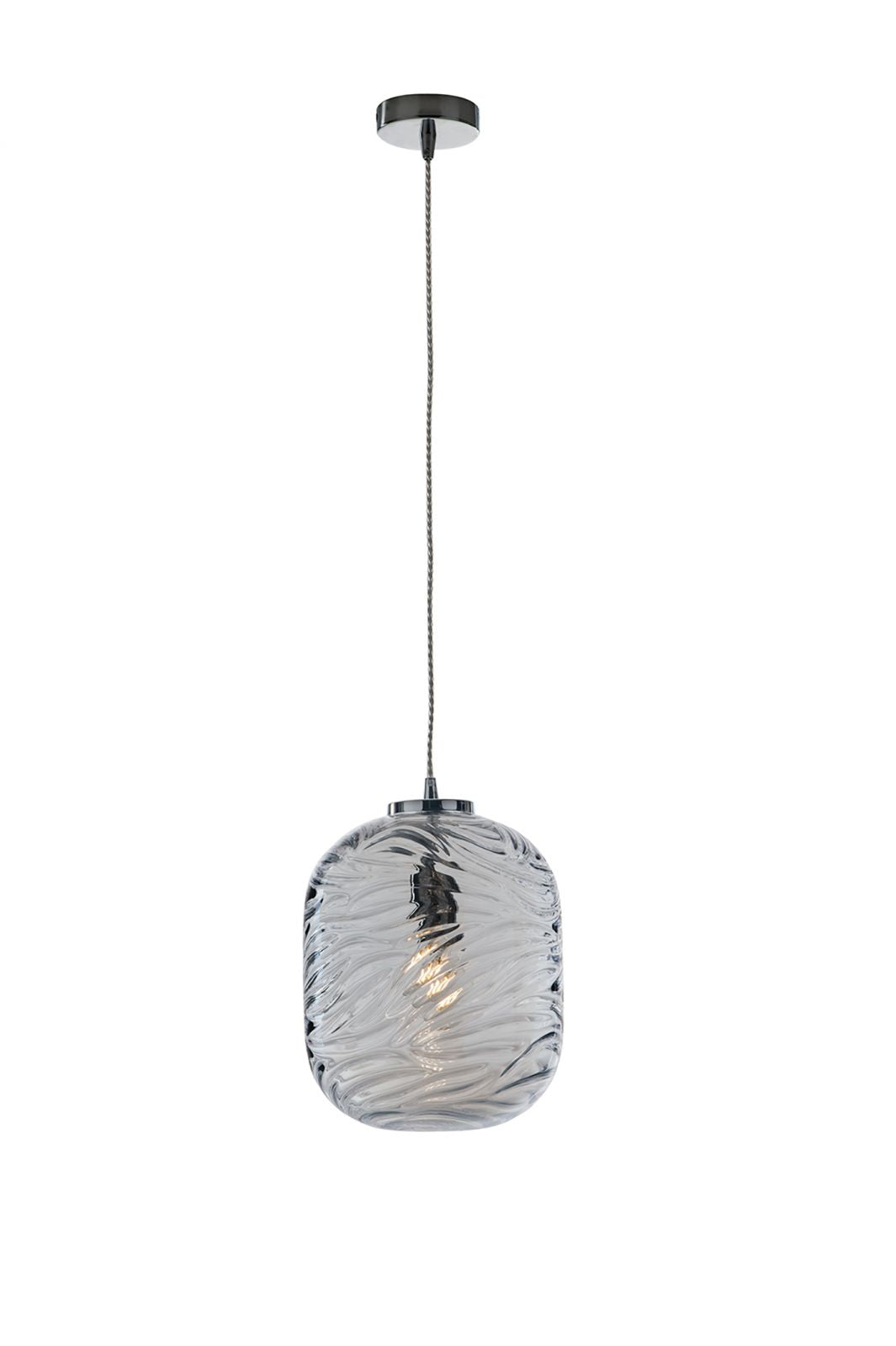 Sospensione sfera vetro ad onde 1XE27 non incl. acquamarina d.24.5cm NEREIDE-C-S1 BLU