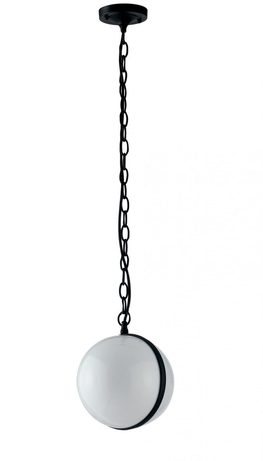 Zewnętrzna lampa wisząca IP44 z czarną aluminiową podstawą i kloszem z PMMA, żarówka 1xE27 nie jest dołączona ORBIT