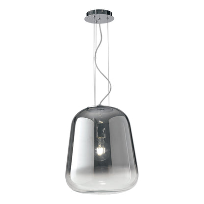 Sospensione vetro soffiato cromato sfumato struttura in metallo cromo 1XE27 non incl. SMOKE-S35