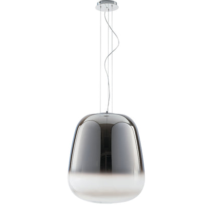Sospensione vetro soffiato cromato sfumato struttura in metallo cromo 1XE27 non incl. SMOKE-S45