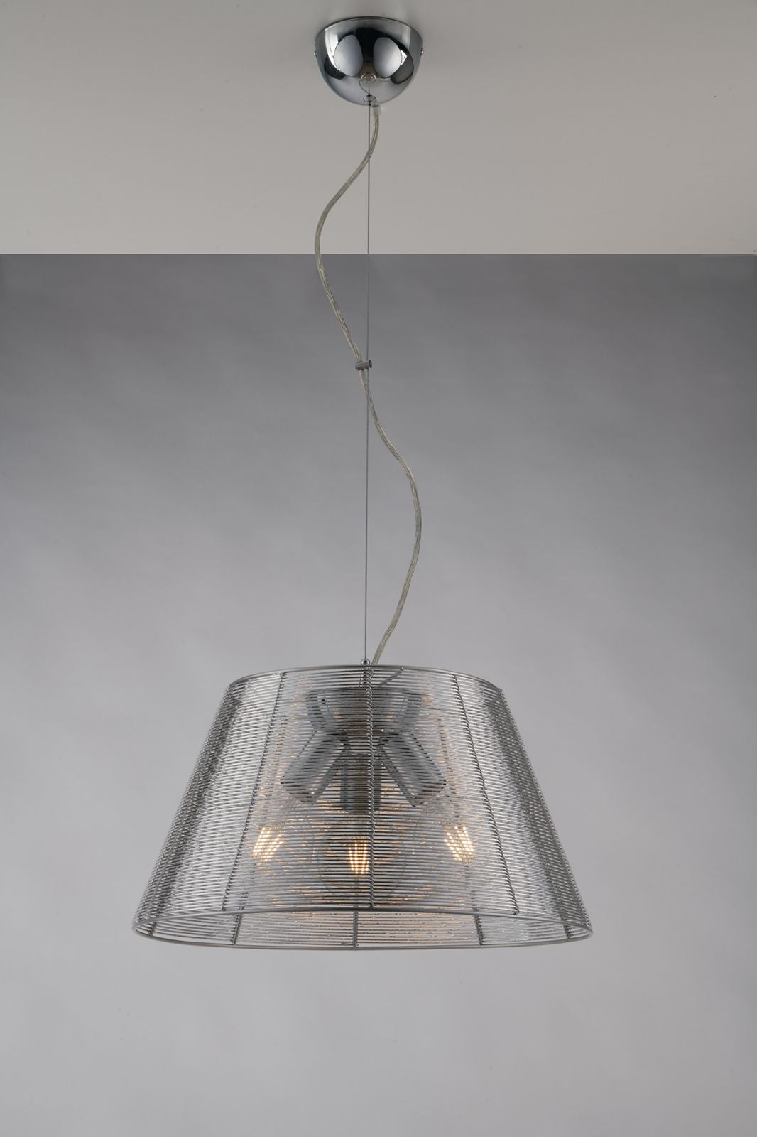 Sospensione 3 luci in alluminio silver a griglia 3XE27 non incl. SPRIZ