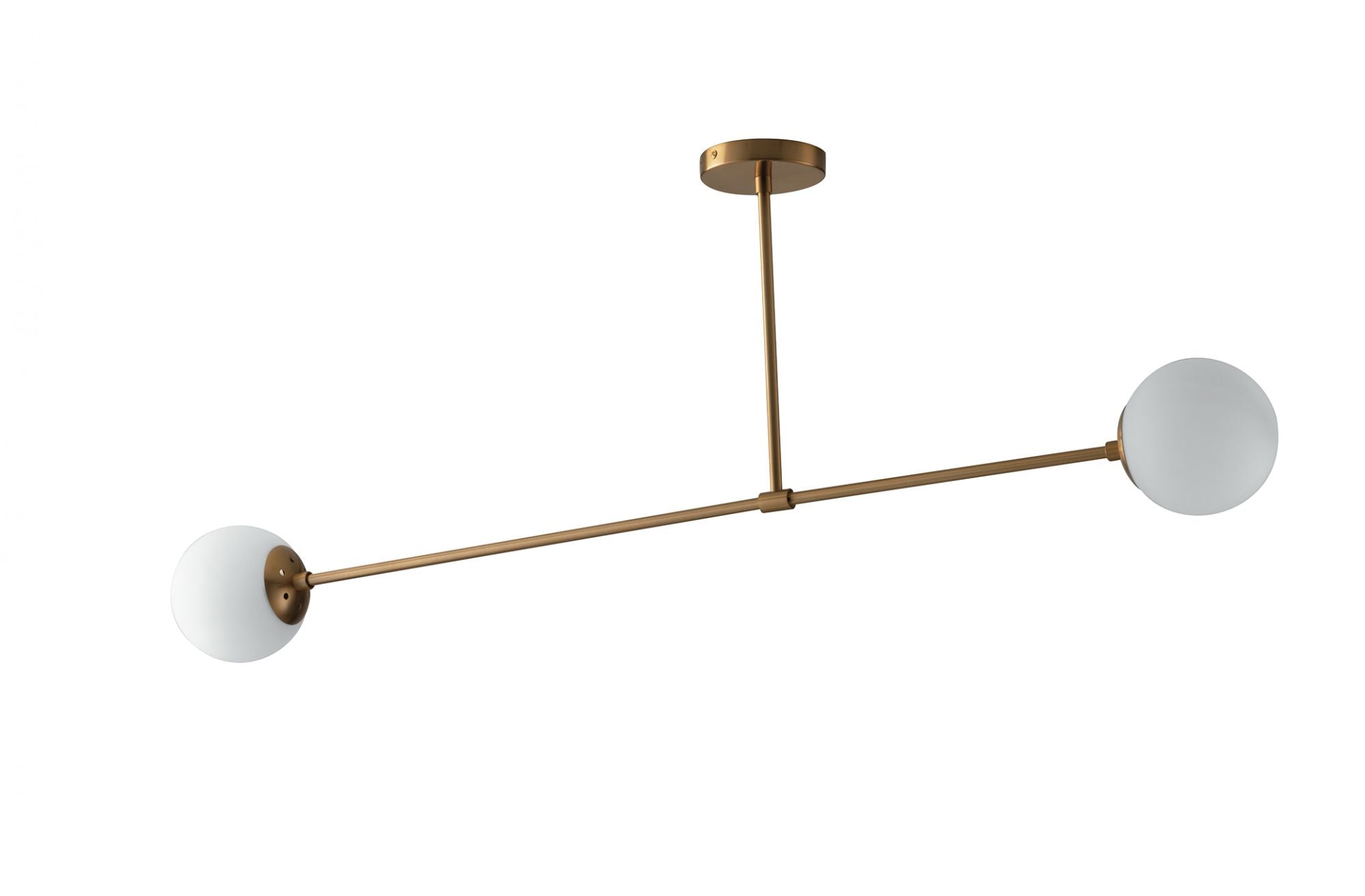 Sospensione in metallo oro satinato sfera vetro opale 2XE14 non incl. THEMYS