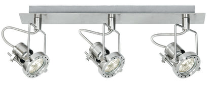 Spot metalowy z regulowanymi punktami świetlnymi, dostępny w kolorach białym, czarnym i nikiel szczotkowany. Żarówki GU10 nie są dołączone.