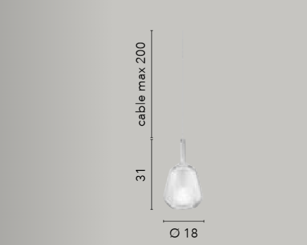 Sospensione componibile vetro soffiato D.18cm 1XE27 non incl. Pirex