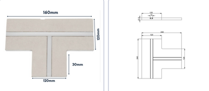 Raccordo a T per Profilo LED INVISILINE Integrato nel Cartongesso Bianco | INTEC