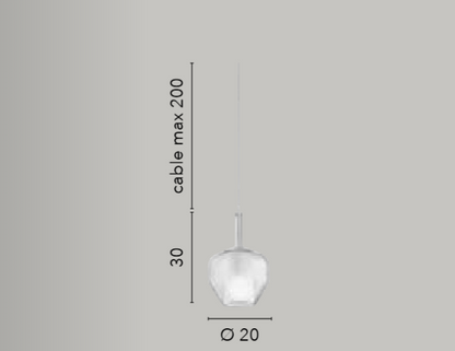 Lampa wisząca modułowa ze szkła dmuchanego śr. 20cm 1xE27 bez żarówki Pirex