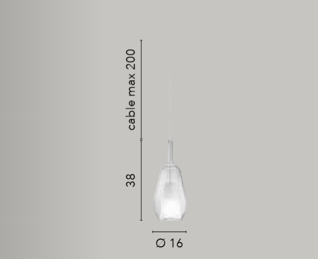 Sospensione componibile vetro soffiato D.16cm 1XE27 non incl. Pirex