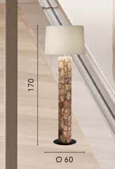 Piantana in legno naturale con tronchi sovrapposti 1XE27 non incl. XYLO