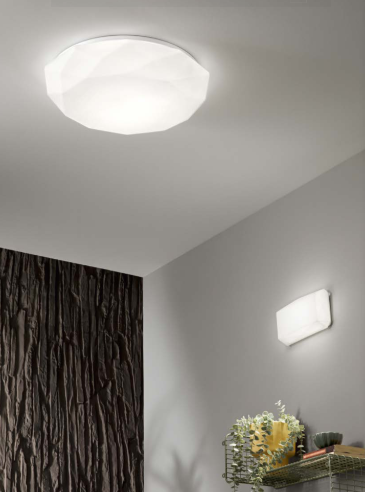 Plafoniera LED CCT con diffusore in acrilico sfaccettato varie misure SINOPE