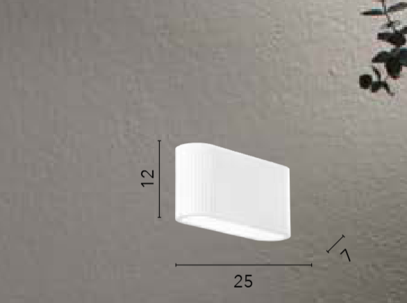Applique in gesso con intagli verticali 1XR7S non incl. EGEO