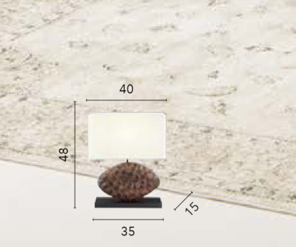 Lume in legno con decoro effetto nido d'ape 1XE27 non incl. ACACIA