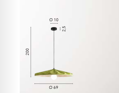 Suspensie din pâslă D.69cm, în variantele gri-albastru-verde 1xE27 nu este inclusă WIMBLEDON
