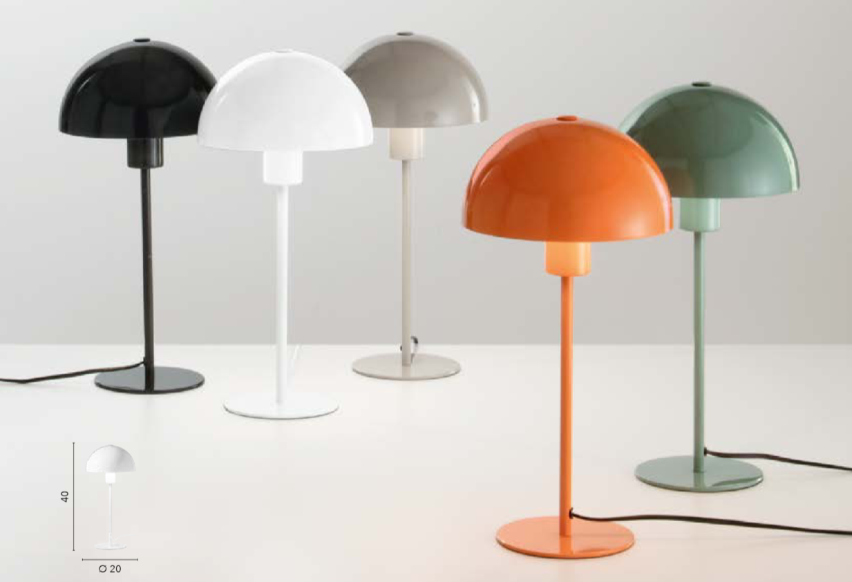 Lampada da tavolo vari colori in metallo lucido 1XE27 non inclusa POPART