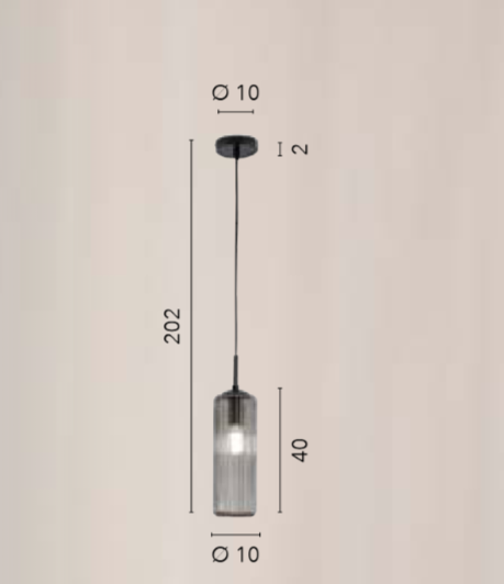 Wisząca lampa szklana szaro-bursztynowa 1xE27 brak w zestawie VENICE