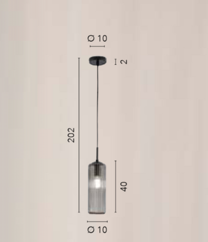 Wisząca lampa szklana szaro-bursztynowa 1xE27 brak w zestawie VENICE