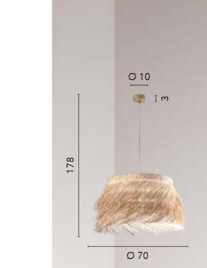 Sospensione SAMOA – Paralume in Rattan Naturale | D.70cm | 1xE27 | Stile Tropicale