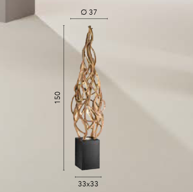 Lampa podłogowa z plecionego drewna 1XGU10 LED w zestawie, regulowana EPIGEA