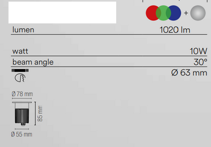 Segnapasso incasso a pavimento o parete con cavo easy connection rotondo RGB+4000°k 10W 1020LM RUNNER